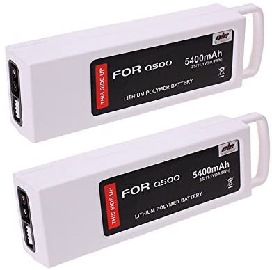 2 Pack 5400mAh 3S 11.1 Volt Replacement Lipo Battery For Yuneec Q500 Series RC Drone Q500,Q500+,Q500 4K Drone Quadcopter