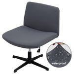 Waterproof Armless Office Chair Cover Swivel Chair Slipcover Stretch Removable Mid Back Wide Chair Protector for Armless Criss Cross Office Desk Chair