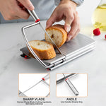 Multifunction Cheese Slicer Cutter Stainless Steel Cheese Slicer Cheese Cutter Board bring Accurate Size Scale for Cutting Cheese Butter Vegetables Sausage