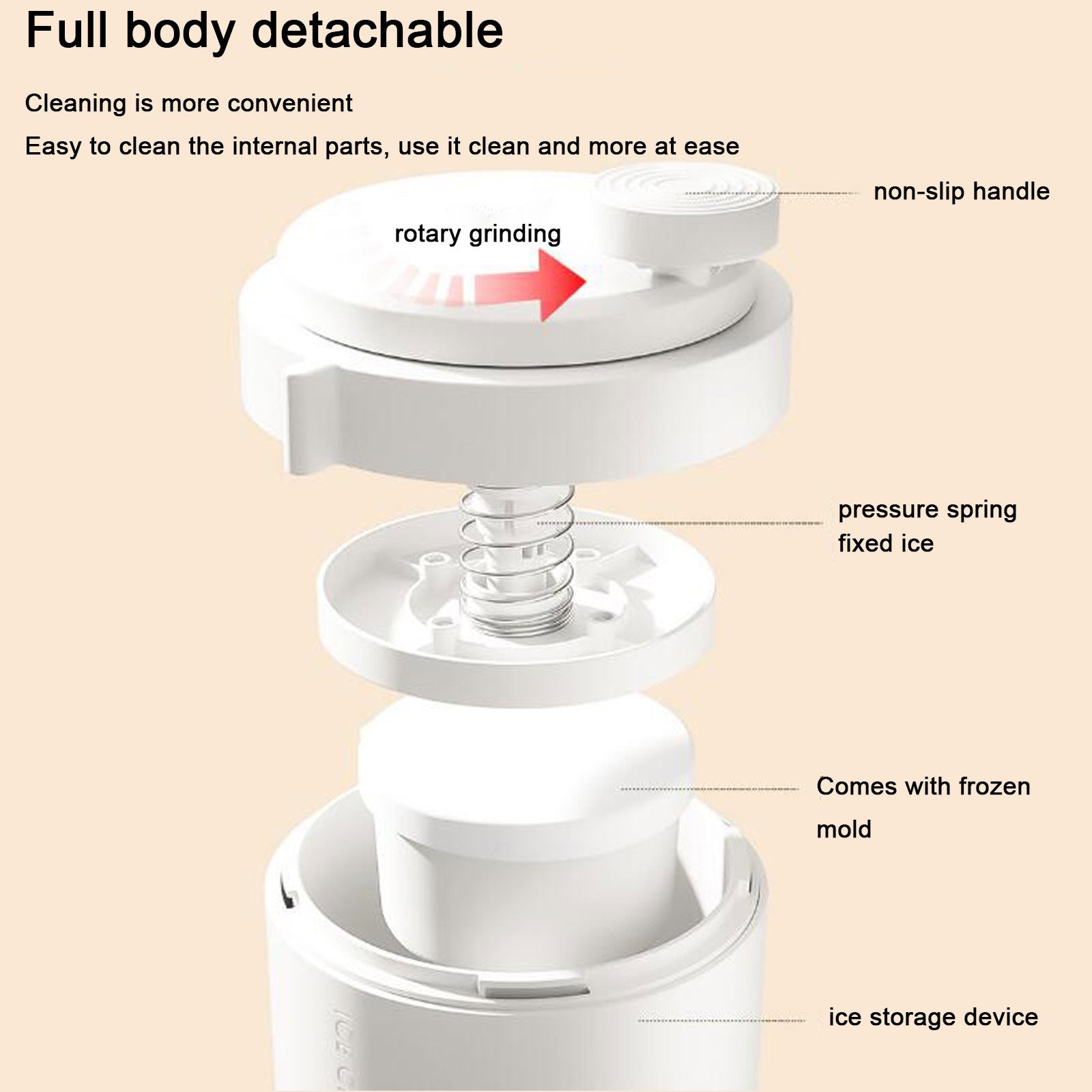 Shaved Ice Machine Removable Sand ice Machine Manual Hail ice Machine Hand ice Breaker for Home Bar Stall Store Use