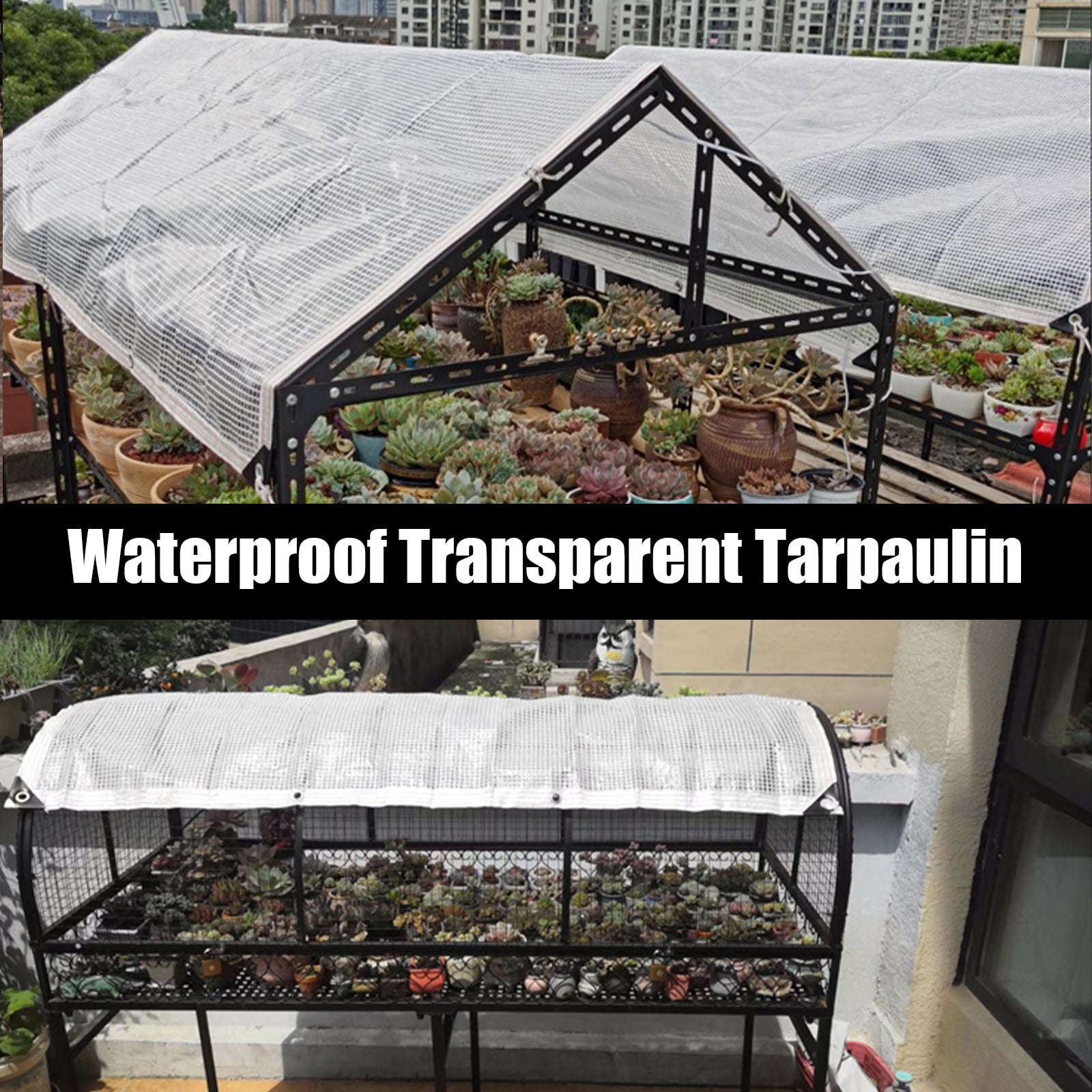 Greenhouse Tarps Clear Heavy Tarp Waterproof Cover Long Lasting UV Stabilised Universal All-Purpose Tarpaulin with Grommets for Gardening,Farming,Nursery,Garden
