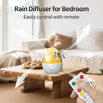 Rain Fine Mist Cloud Humidifier Water Drip Mushroom Humidifier Falls Lamp with 7 Colors Light Eggshell Rainfall Humidifier Aroma Diffuser for Home Office
