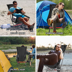 Outdoor Camping Chair with High Back Full Aluminum Alloy Chair Portable Foldable Chair Folding Chair with Carry Bag and Side Pockets for Outdoor Fishing Hiking Picnic