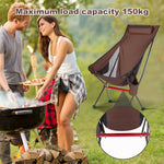 Outdoor Camping Chair with High Back Full Aluminum Alloy Chair Portable Foldable Chair Folding Chair with Carry Bag and Side Pockets for Outdoor Fishing Hiking Picnic