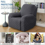 Recliner Chair Cover Stretch Recliner Sofa Covers Recliner Covers Soft Knitted Jacquard Reclining Chair Slipcover Furniture Protector for Dogs Cats