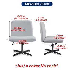Waterproof Armless Office Chair Cover Swivel Chair Slipcover Stretch Removable Mid Back Wide Chair Protector for Armless Criss Cross Office Desk Chair