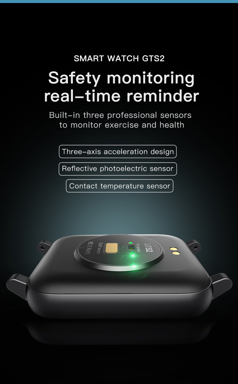 GTS2 1.69'' Waterproof Smart Watch Health monitor with 16 Sport Modes Music Control 45 Days Long Standby