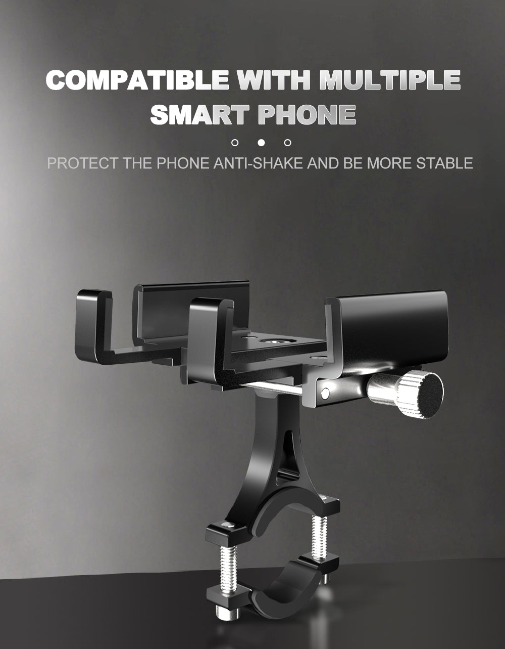 Bicycle Phone Mount with 360° Adjustable Free Rotation Anti-Shake for Motorcycle Scooter Mountain Bike Phone Holder