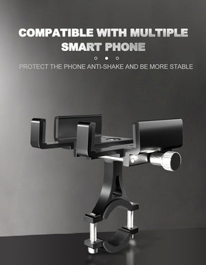 Bicycle Phone Mount with 360° Adjustable Free Rotation Anti-Shake for Motorcycle Scooter Mountain Bike Phone Holder