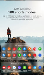 GTS2 1.69'' Waterproof Smart Watch Health monitor with 16 Sport Modes Music Control 45 Days Long Standby