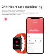 Smart Watch for Men Women with Heat Rate Sleep Blood Pressure Monitor IP68 Waterproof Fitness Tracker of 24 Sports Modes