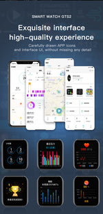 GTS2 1.69'' Waterproof Smart Watch Health monitor with 16 Sport Modes Music Control 45 Days Long Standby