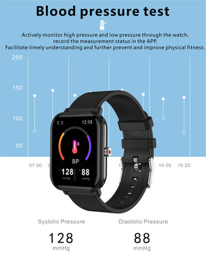 Smart Watch for Men Women with Heat Rate Sleep Blood Pressure Monitor IP68 Waterproof Fitness Tracker of 24 Sports Modes