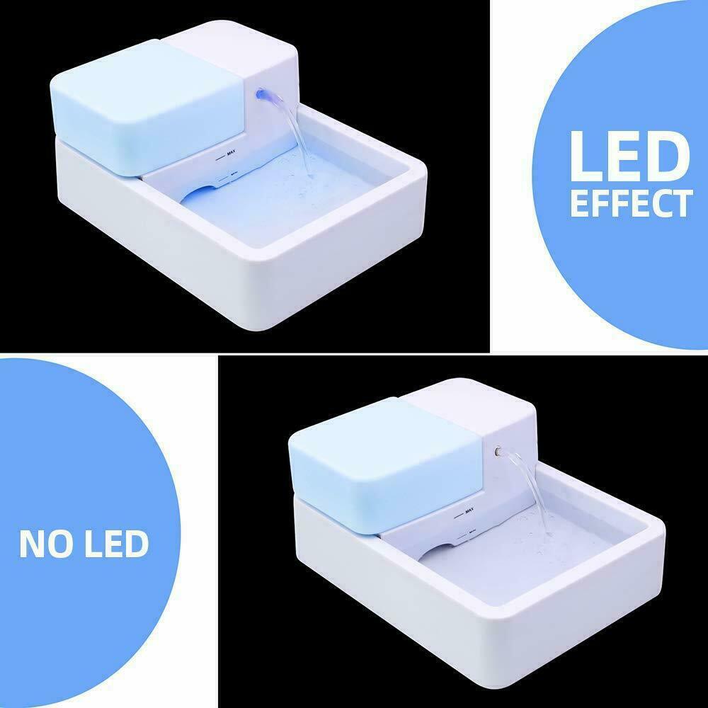 1.8L LED + UV Sterilization Automatic Pet Water Fountain 12V Pet Water Dispenser Drinking Filter Bowl for Dogs Cats