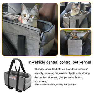 Dog Console Car Seat Pet Dog Car Seat on Console Armrest Dog Cat Booster Seat on Car Armrest Travel Bag for Small Dogs Cat