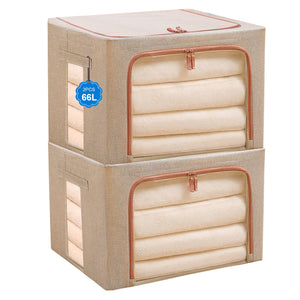 2Pack Clothes Storage Bags Large Capacity Foldable Organizer Dust-Proof and Moisture-Proof for Comforters Blankets Bedding, 24/66L
