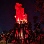 LED Simulated Flame Effect LED 3D Silk Fake Fire Lamp for Christmas Party Festival Night Clubs Atmosphere (Black)