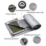 Waterproof tarpaulin PE protective tarpaulin with eyelets anti-UV tear-resistant truck tarpaulin multi-purpose cover for garden furniture pool trampoline car