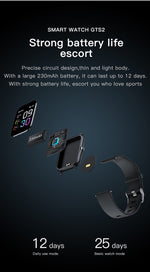 GTS2 1.69'' Waterproof Smart Watch Health monitor with 16 Sport Modes Music Control 45 Days Long Standby