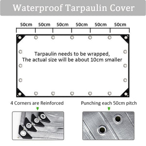Waterproof tarpaulin PE protective tarpaulin with eyelets anti-UV tear-resistant truck tarpaulin multi-purpose cover for garden furniture pool trampoline car