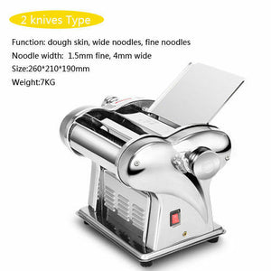 110V Pasta Maker Roller Machine Electric Dumpling Skin Noodle Machine (1 2 3 4 Knife)