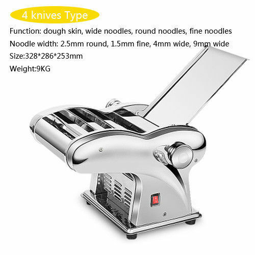 110V Pasta Maker Roller Machine Electric Dumpling Skin Noodle Machine (1 2 3 4 Knife)