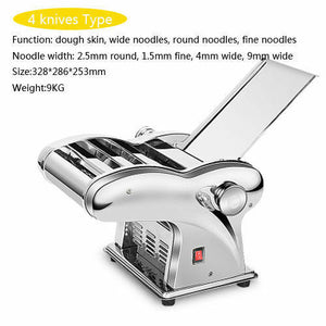 110V Pasta Maker Roller Machine Electric Dumpling Skin Noodle Machine (1 2 3 4 Knife)