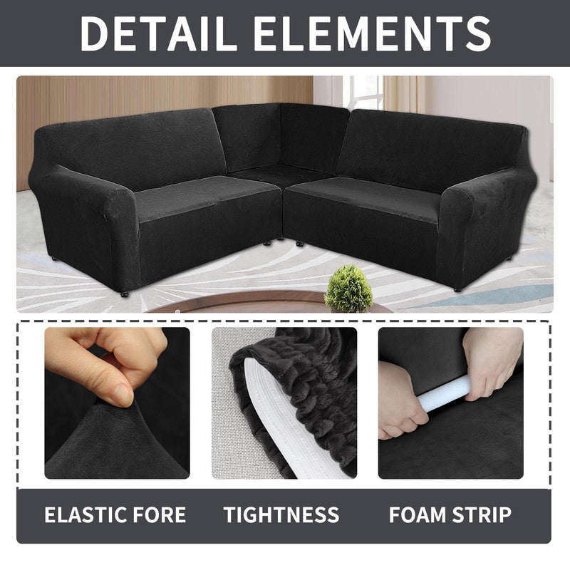 5 Seater L Shape Velvet Sofa Cover Velvet L Shaped Sofa Cover Washable Sofa Cover