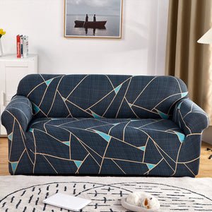 Printed Couch Cover Three Seater Sofa Cover - Floral Pattern Sofa Cover Three Pillow Shams Washable Furniture Protector