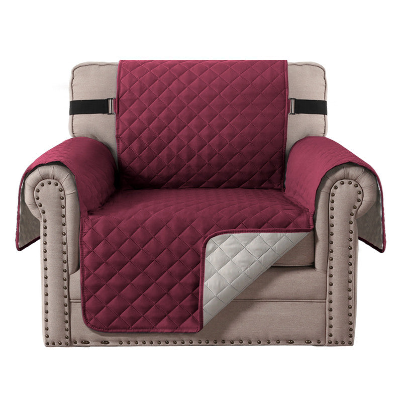 (1 seater) water-resistant sofa cover, non-slip couch cover with elastic straps, armchair cover, soft quilted seat for dogs and pets
