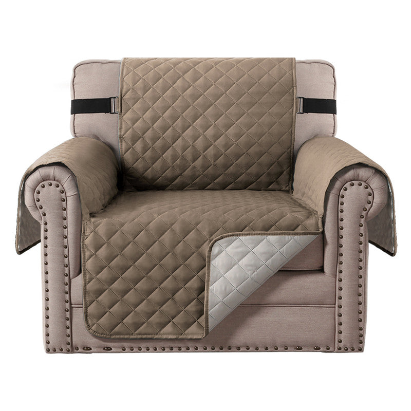 (1 seater) water-resistant sofa cover, non-slip couch cover with elastic straps, armchair cover, soft quilted seat for dogs and pets