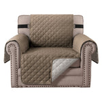 (1 seater) water-resistant sofa cover, non-slip couch cover with elastic straps, armchair cover, soft quilted seat for dogs and pets