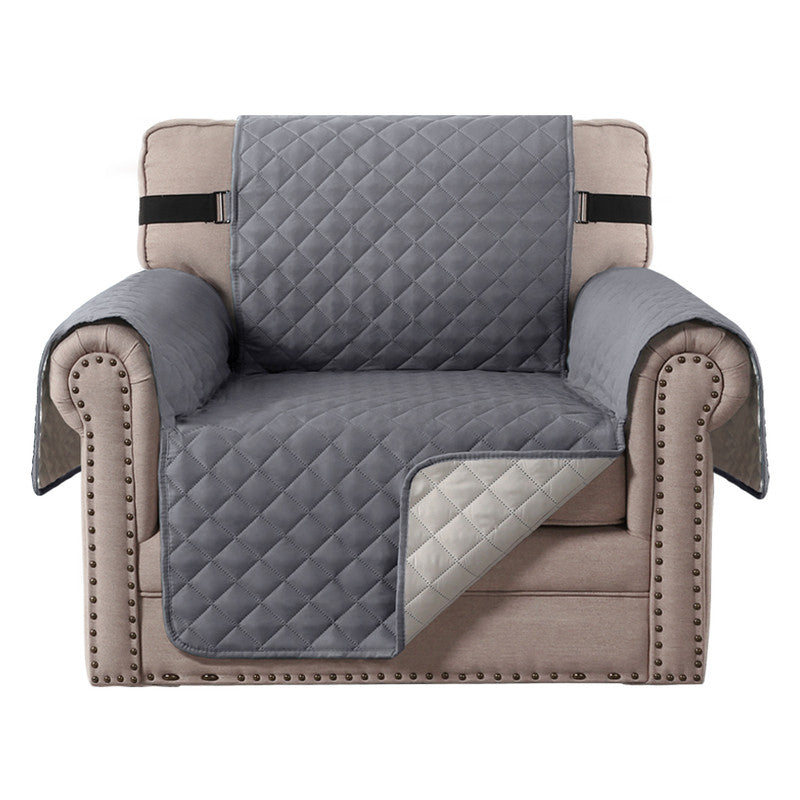 (1 seater) water-resistant sofa cover, non-slip couch cover with elastic straps, armchair cover, soft quilted seat for dogs and pets