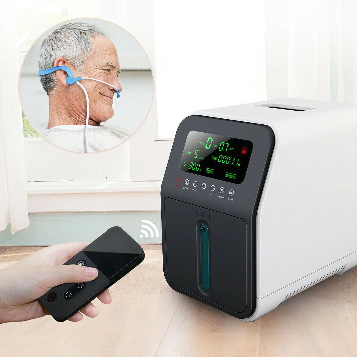 SKY608 1-7L/min Portable Home Oxygen Concentrator Adjustable Oxygen Generator for Home Use