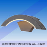 Outdoor Wall Sconces Motion Sensor 12/15/18W Dusk to Down Exterior Wall Lights IP65 Waterproof Black Porch Lights Crescent