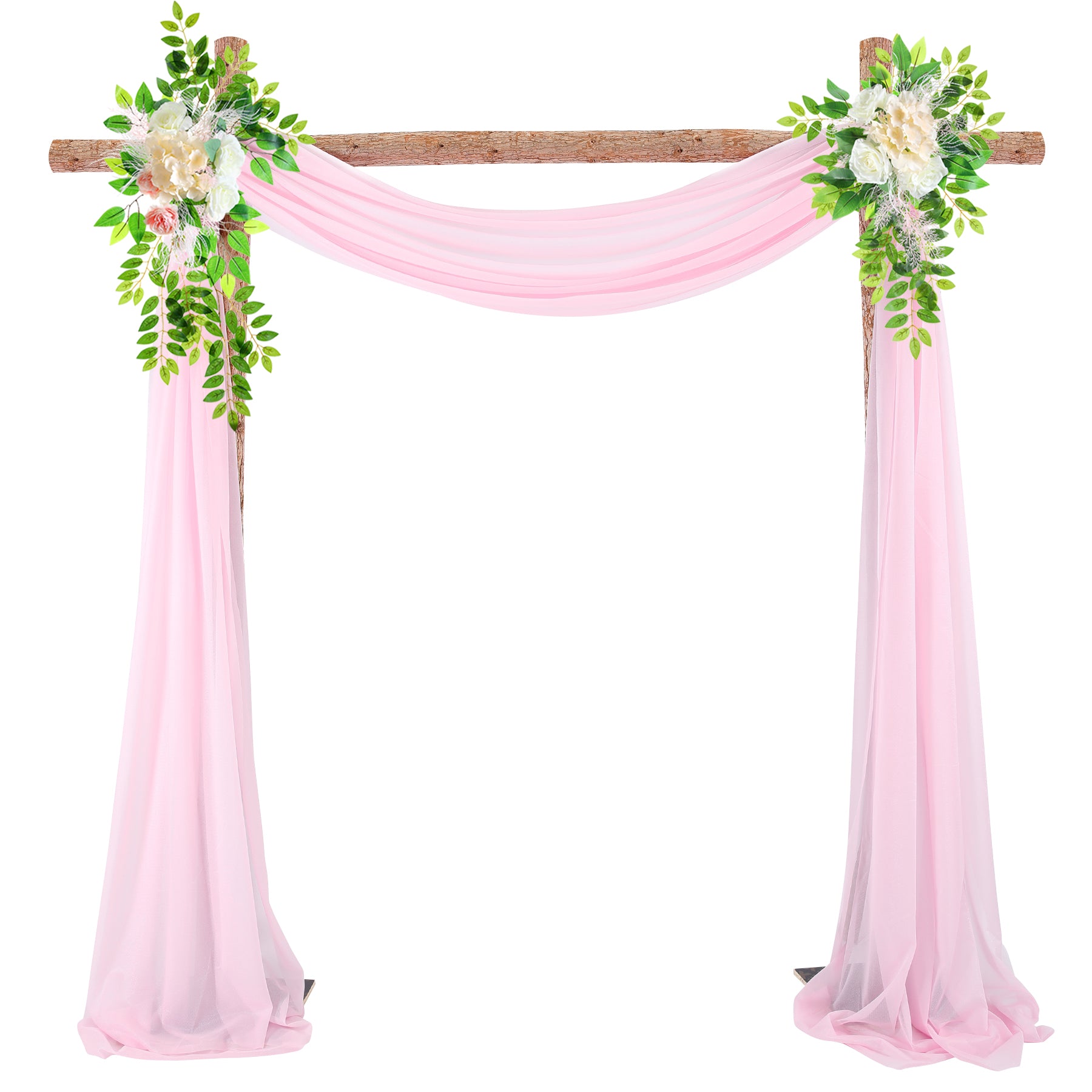 Wedding Arch Decoration Curtain with 2 Artificial Flower Garland