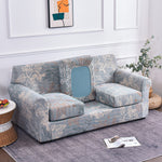 Printed Couch Covers for Three Seater Sofas - Floral Sofa Covers with Separate Pillow Shams, Stretch Sofa Slipcovers, Washable Furniture Protectors