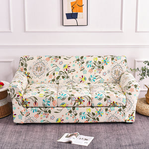 Printed Couch Covers for Three Seater Sofas - Floral Sofa Covers with Separate Pillow Shams, Stretch Sofa Slipcovers, Washable Furniture Protectors