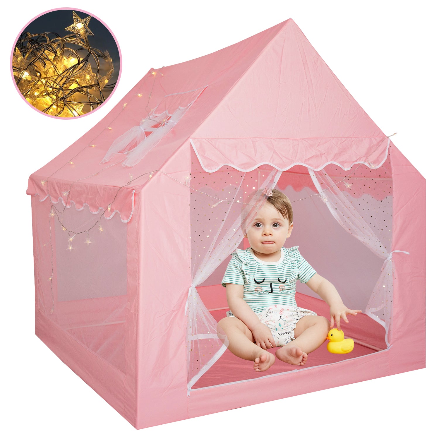 Princess Tent Kids Play Tent Fairy Tale Castle Portable Large Playhouse for Children Indoor and Outdoor Games Christmas Gift