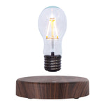 Magnetic Levitation Lamp Freely Floating and Spinning in the Air with Wooden Base and Light Bulb