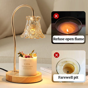Candle Warmer Lamps, Marble Metal Glass Fragrance Lamps, Dimmable Candle Lamp Wax Warme Idea Gift for Home Office