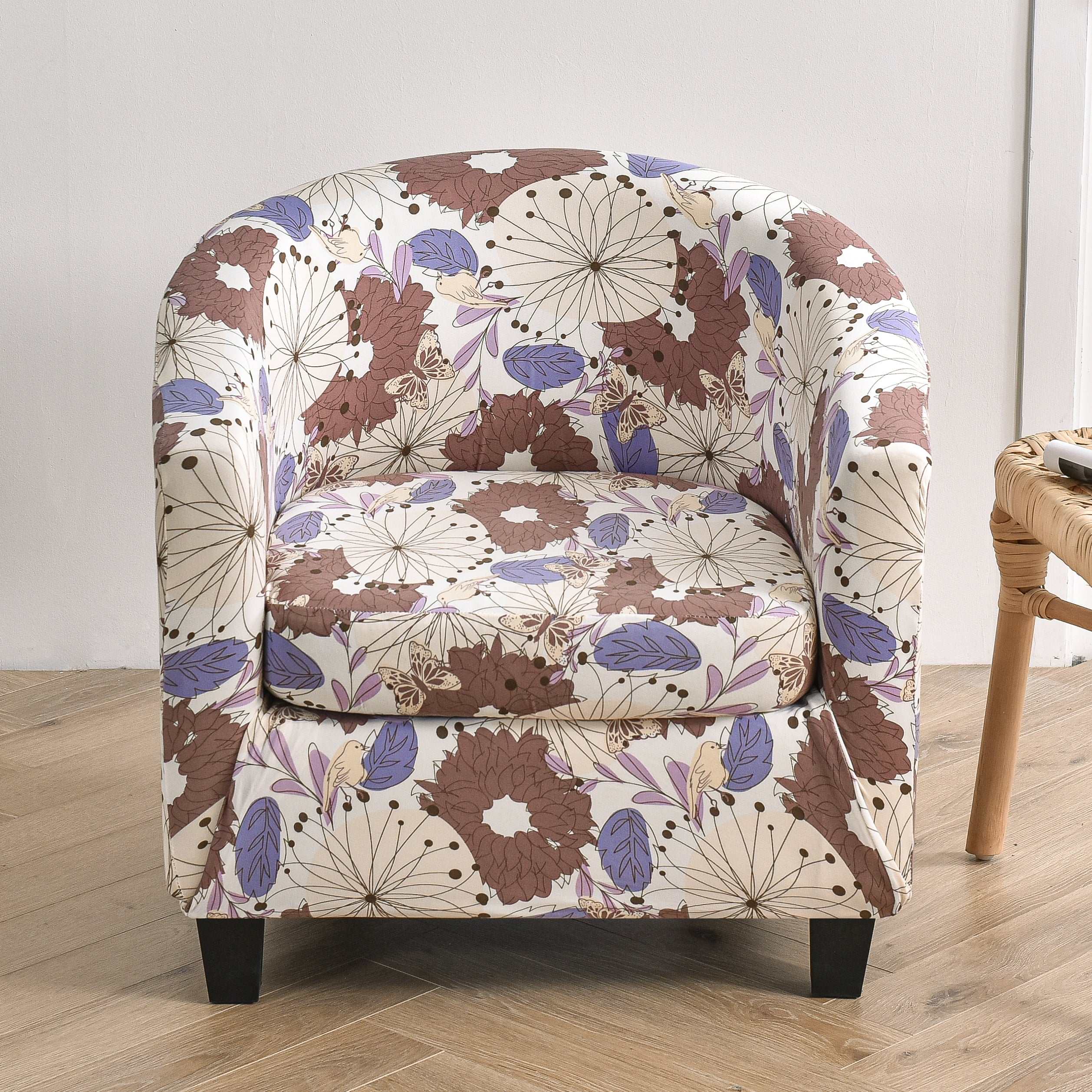 Stretch Couch Slipcover Printed Club Chair Slipcover Geometric Pattern Tub Chair Slipcover Bucket Chair Full Slipcovers