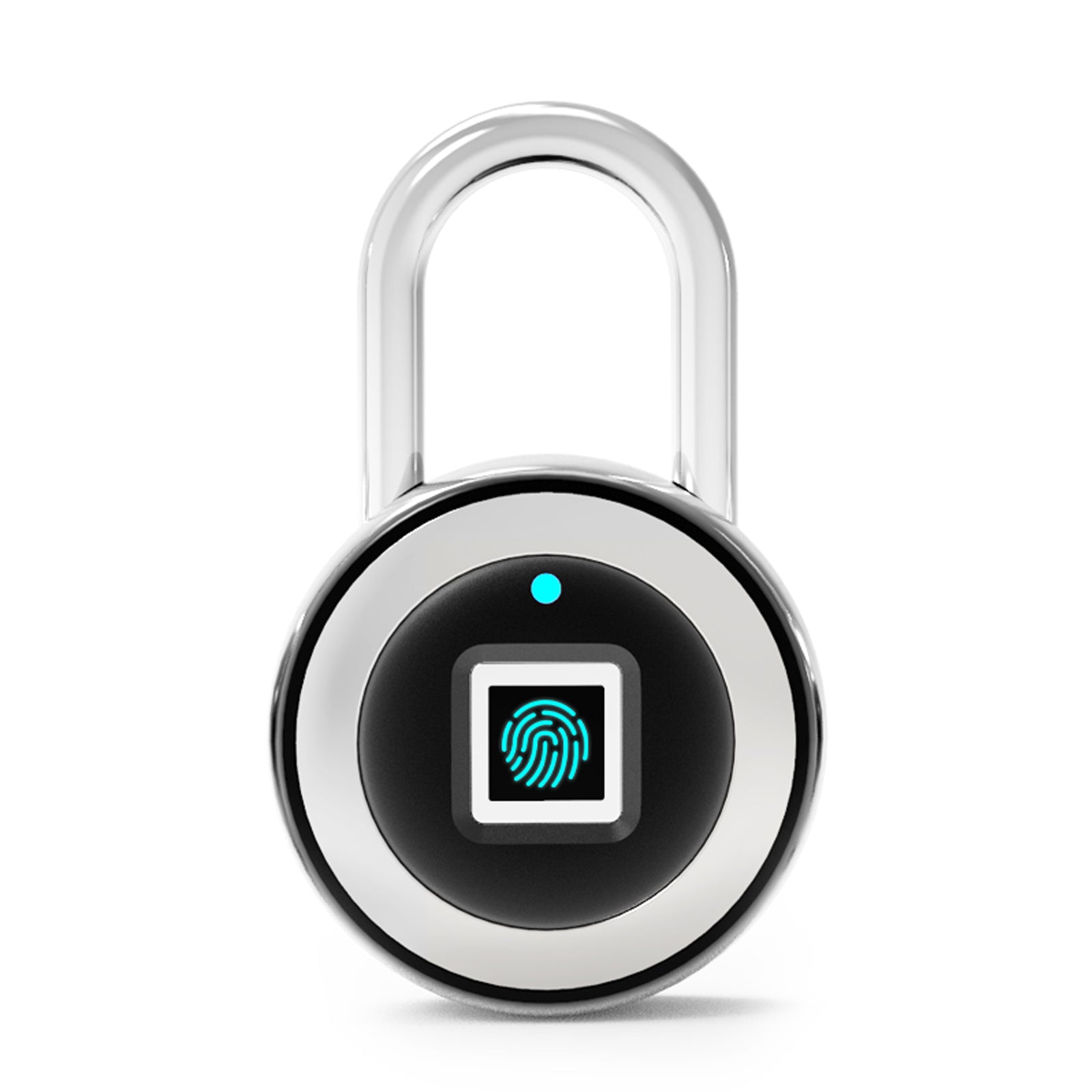 Fingerprint Padlock Smart  Keyless One Touch Open Waterproof for Gym Bike School Handbags Door, Black