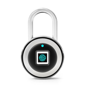Fingerprint Padlock Smart  Keyless One Touch Open Waterproof for Gym Bike School Handbags Door, Black