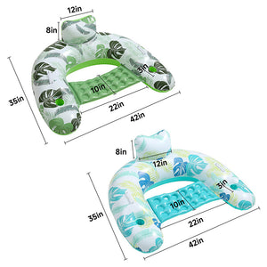 Inflatable Pool Float Chair Lounge for Adults, Pool Floaties Lounge with Cup Holder , Water Floats for Summer Swimming Pool Toys
