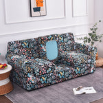 Printed Couch Covers for Three Seater Sofas - Floral Sofa Covers with Separate Pillow Shams, Stretch Sofa Slipcovers, Washable Furniture Protectors
