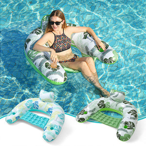 Inflatable Pool Float Chair Lounge for Adults, Pool Floaties Lounge with Cup Holder , Water Floats for Summer Swimming Pool Toys