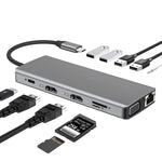 USB C Docking Station Dual Monitor USB C Hub Multiport Adapter for MacBook Pro/Air, 12 in 1 MacBook Adapter Mac Dongle with 4 USB