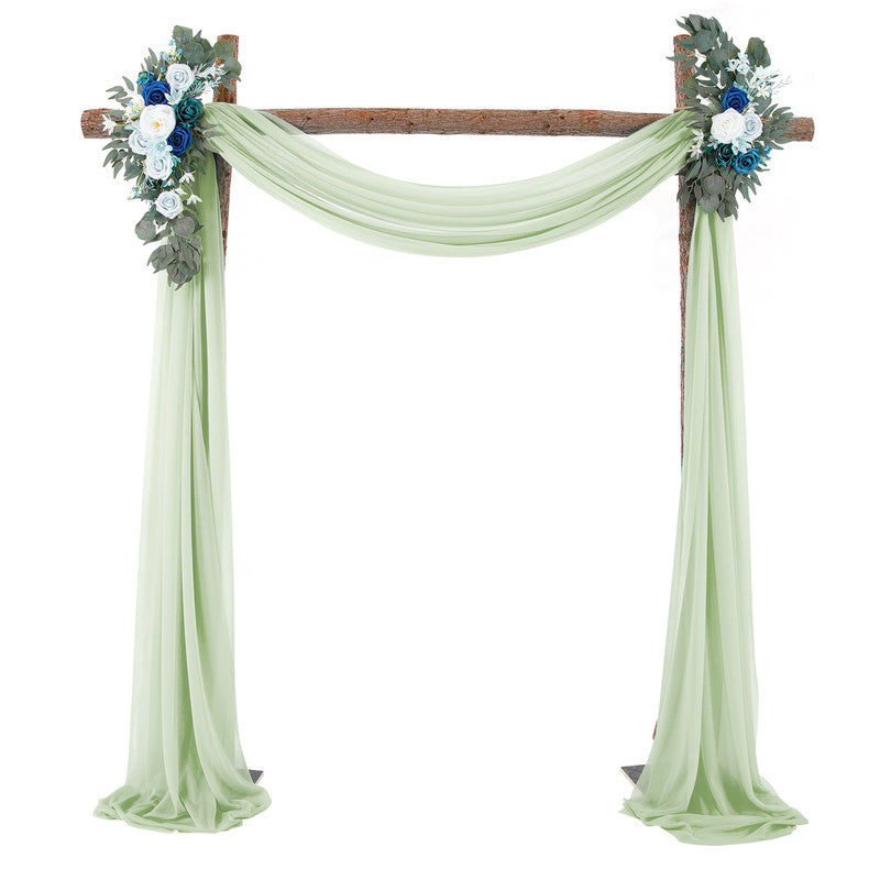 Wedding Arch Decoration Curtain with 2 Artificial Flower Garland