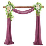 Wedding Arch Decoration Curtain with 2 Artificial Flower Garland